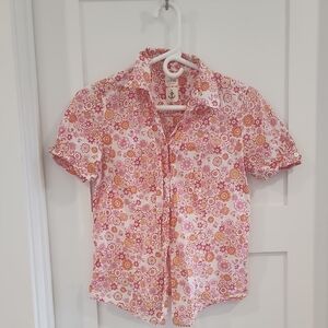 J Crew Floral Short Sleeve Button-Up Shirt